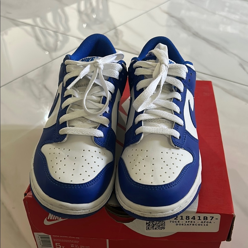 Nike Royal Blue and White Athletic Shoes (KIDS)
